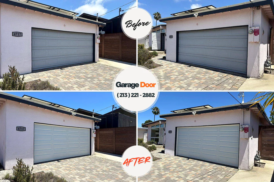 Before and after: garage door repair Brookside, DE